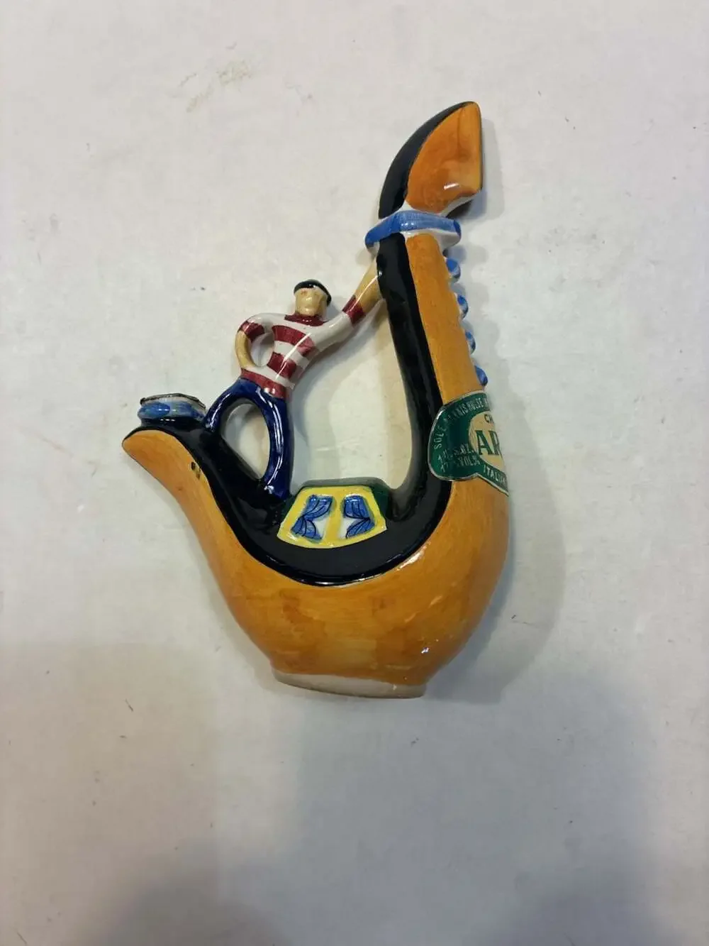 Vintage Girolamo Luxardo Ardo Cherry Wine Gondola Ceramic Decanter